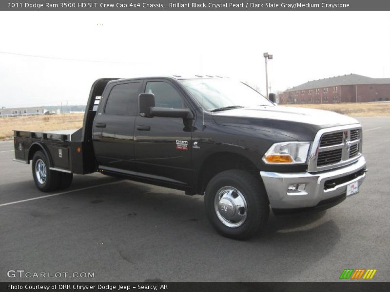 Brilliant Black Crystal Pearl / Dark Slate Gray/Medium Graystone 2011 Dodge Ram 3500 HD SLT Crew Cab 4x4 Chassis