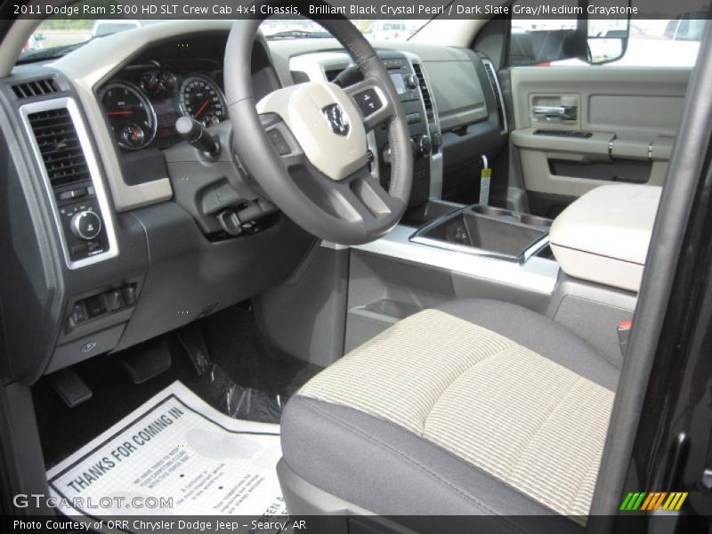 Brilliant Black Crystal Pearl / Dark Slate Gray/Medium Graystone 2011 Dodge Ram 3500 HD SLT Crew Cab 4x4 Chassis