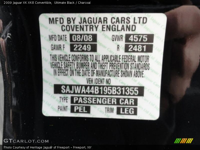 2009 XK XK8 Convertible Ultimate Black Color Code PEL