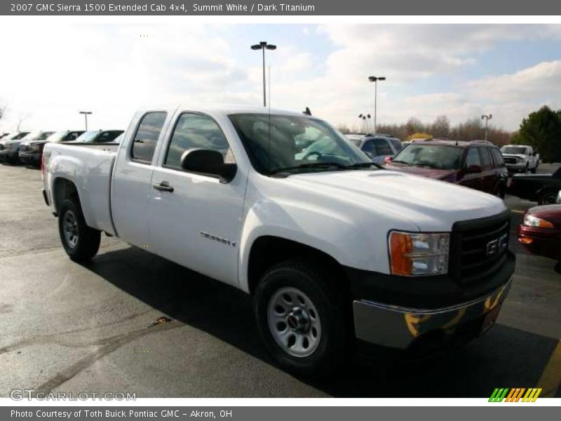 Summit White / Dark Titanium 2007 GMC Sierra 1500 Extended Cab 4x4