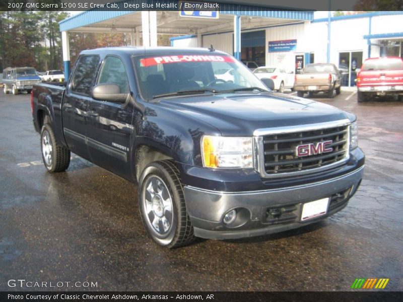 Deep Blue Metallic / Ebony Black 2007 GMC Sierra 1500 SLE Crew Cab