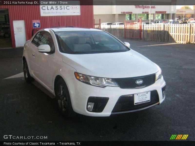 Clear White / Stone 2011 Kia Forte Koup EX