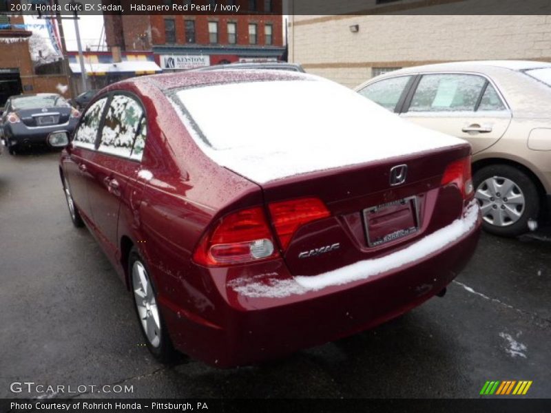 Habanero Red Pearl / Ivory 2007 Honda Civic EX Sedan