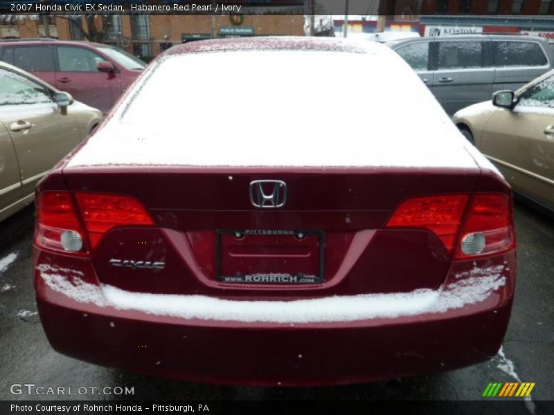 Habanero Red Pearl / Ivory 2007 Honda Civic EX Sedan