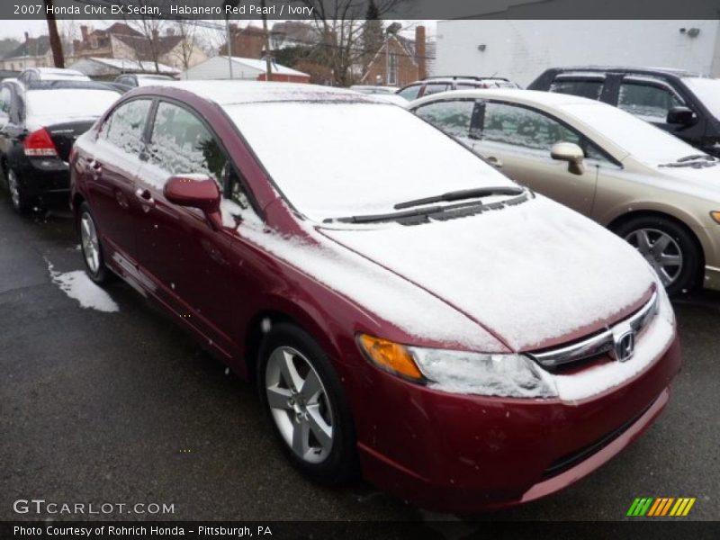 Habanero Red Pearl / Ivory 2007 Honda Civic EX Sedan