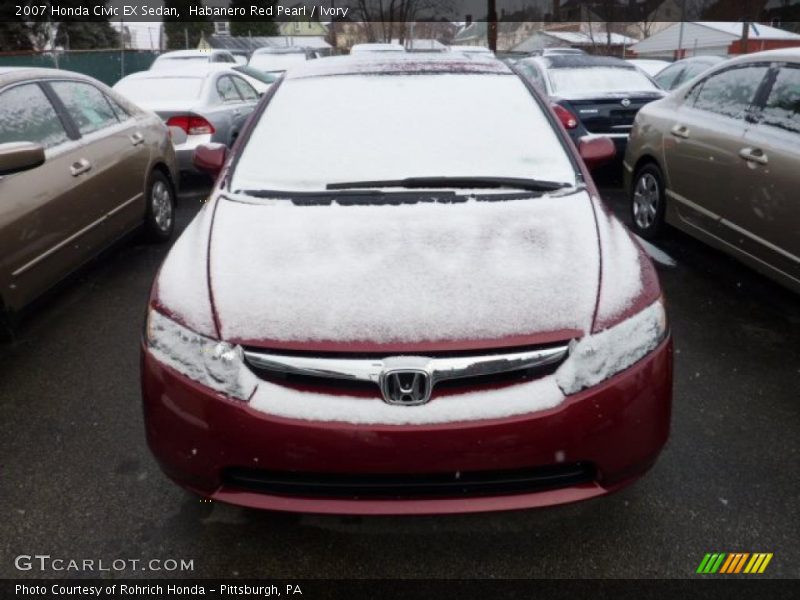 Habanero Red Pearl / Ivory 2007 Honda Civic EX Sedan