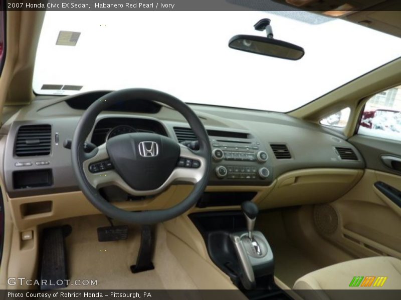 Habanero Red Pearl / Ivory 2007 Honda Civic EX Sedan