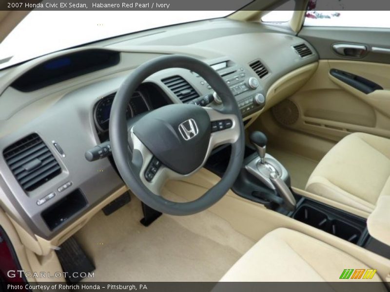 Habanero Red Pearl / Ivory 2007 Honda Civic EX Sedan