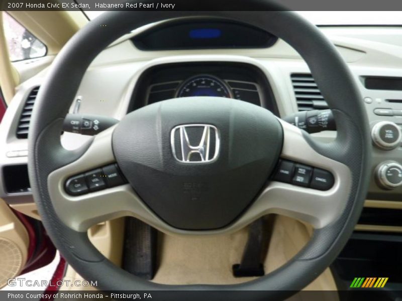 Habanero Red Pearl / Ivory 2007 Honda Civic EX Sedan