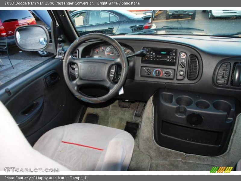 Bright White / Sandstone 2003 Dodge Ram Van 1500 Passenger Conversion