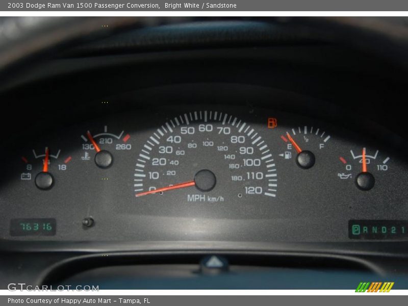 Bright White / Sandstone 2003 Dodge Ram Van 1500 Passenger Conversion