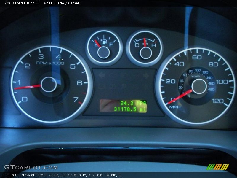 White Suede / Camel 2008 Ford Fusion SE