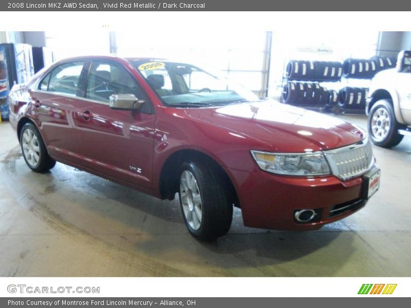 Vivid Red Metallic / Dark Charcoal 2008 Lincoln MKZ AWD Sedan