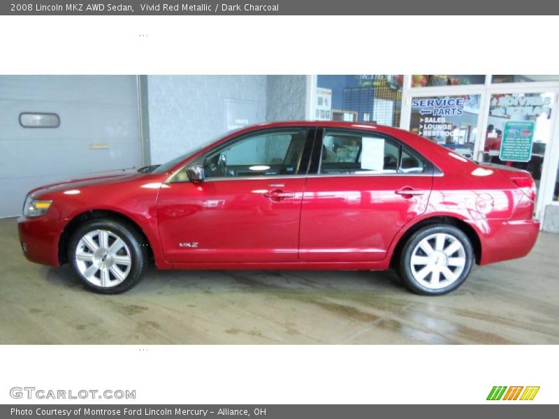 Vivid Red Metallic / Dark Charcoal 2008 Lincoln MKZ AWD Sedan