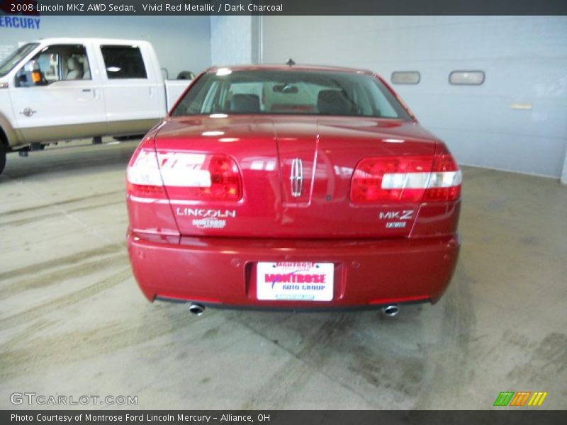 Vivid Red Metallic / Dark Charcoal 2008 Lincoln MKZ AWD Sedan