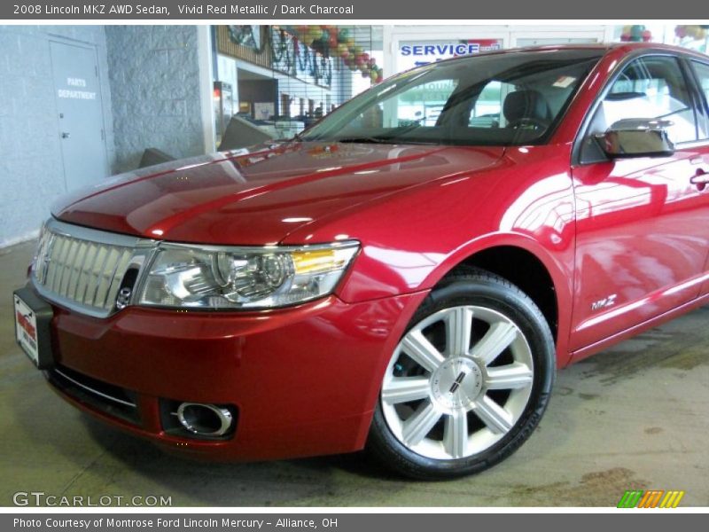 Vivid Red Metallic / Dark Charcoal 2008 Lincoln MKZ AWD Sedan