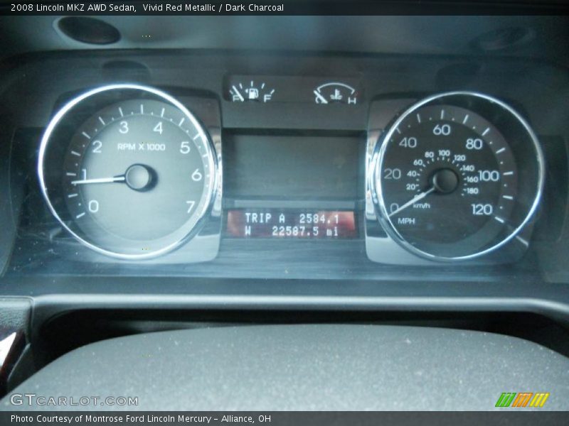 Vivid Red Metallic / Dark Charcoal 2008 Lincoln MKZ AWD Sedan