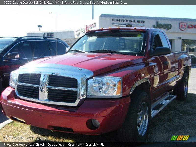 Inferno Red Crystal Pearl / Medium Slate Gray 2006 Dodge Dakota SLT Club Cab 4x4