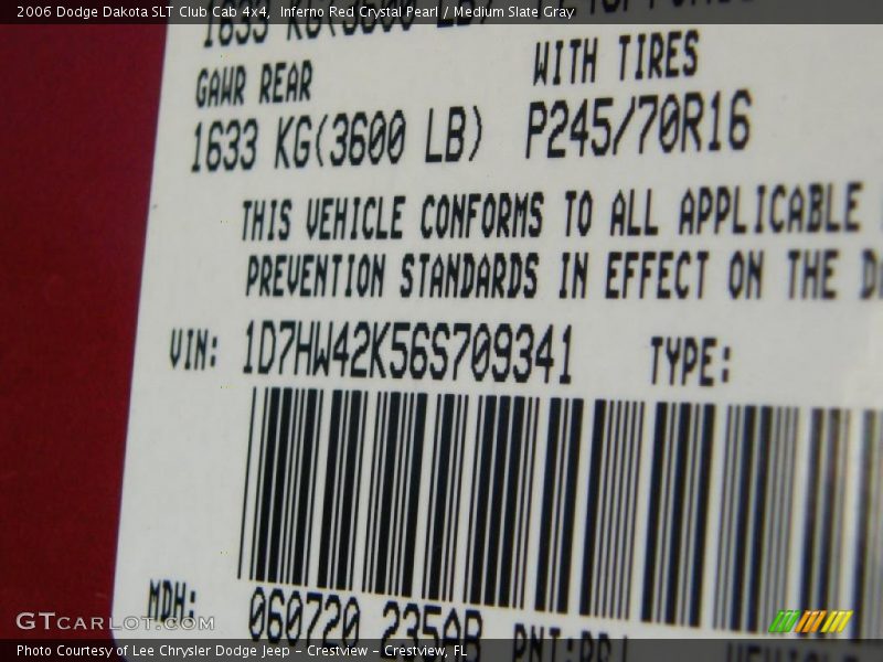 Inferno Red Crystal Pearl / Medium Slate Gray 2006 Dodge Dakota SLT Club Cab 4x4