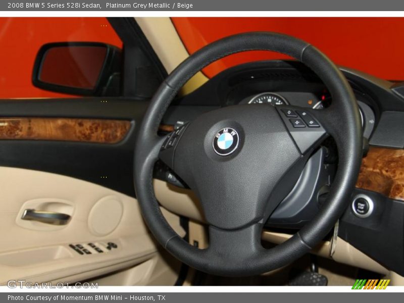 Platinum Grey Metallic / Beige 2008 BMW 5 Series 528i Sedan