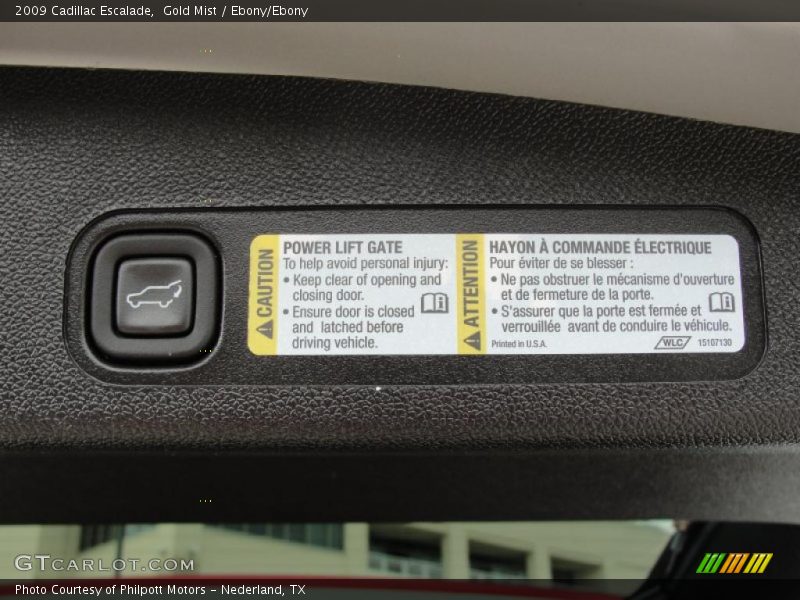 Gold Mist / Ebony/Ebony 2009 Cadillac Escalade