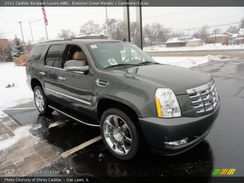 Evolution Green Metallic / Cashmere/Cocoa 2011 Cadillac Escalade Luxury AWD