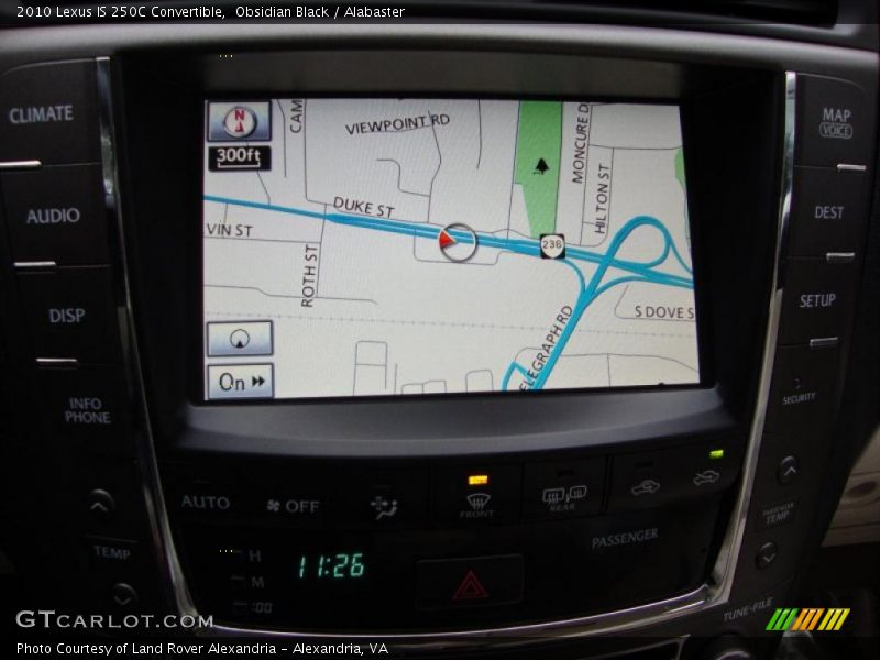 Navigation of 2010 IS 250C Convertible