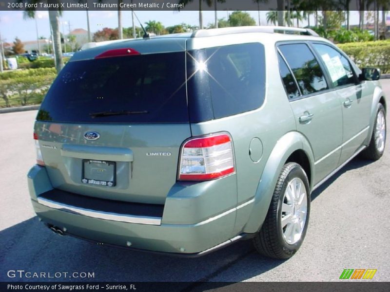 Titanium Green Metallic / Camel 2008 Ford Taurus X Limited