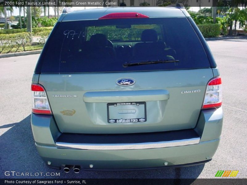 Titanium Green Metallic / Camel 2008 Ford Taurus X Limited