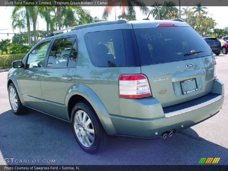 Titanium Green Metallic / Camel 2008 Ford Taurus X Limited