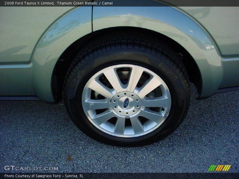 Titanium Green Metallic / Camel 2008 Ford Taurus X Limited