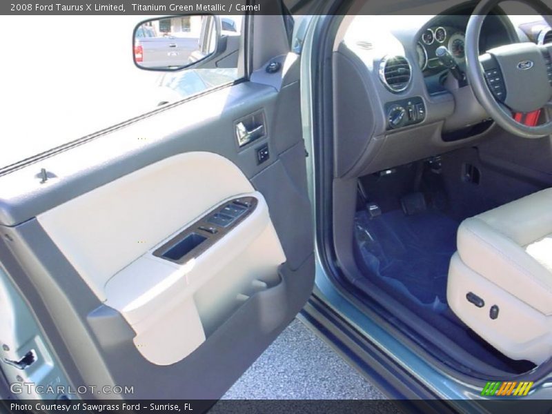 Titanium Green Metallic / Camel 2008 Ford Taurus X Limited