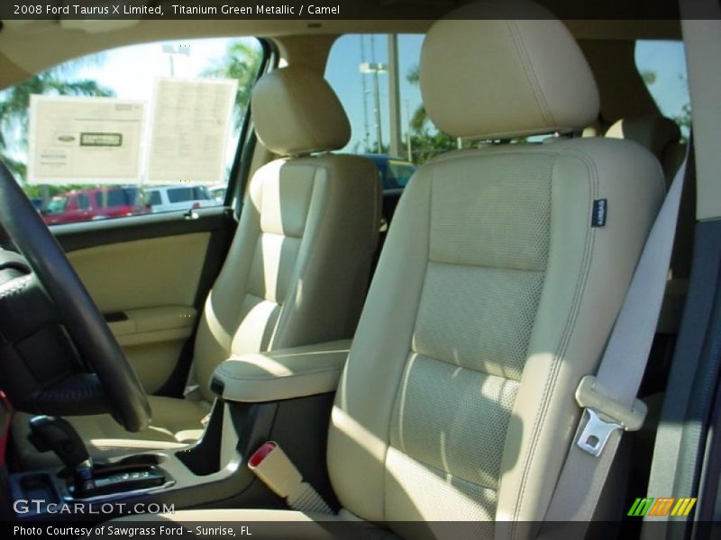 Titanium Green Metallic / Camel 2008 Ford Taurus X Limited