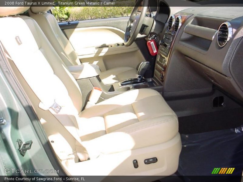Titanium Green Metallic / Camel 2008 Ford Taurus X Limited