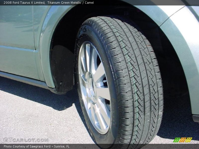 Titanium Green Metallic / Camel 2008 Ford Taurus X Limited