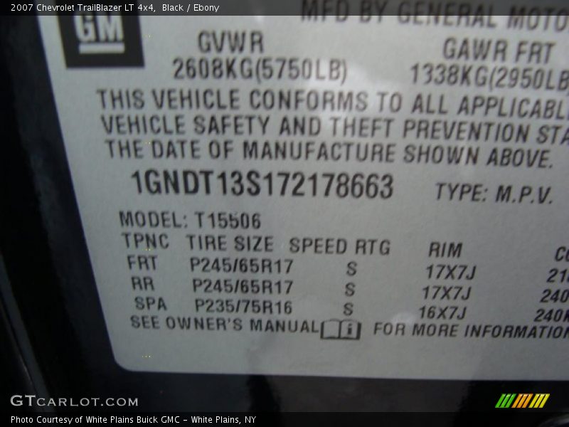 Black / Ebony 2007 Chevrolet TrailBlazer LT 4x4