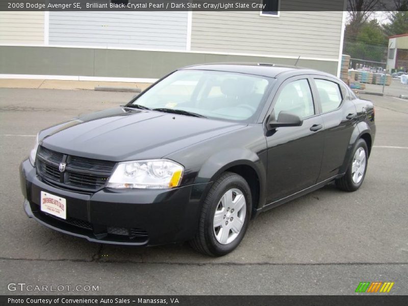 Brilliant Black Crystal Pearl / Dark Slate Gray/Light Slate Gray 2008 Dodge Avenger SE