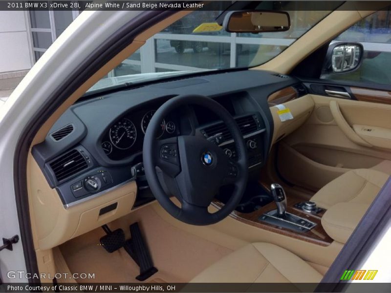 Sand Beige Nevada Leather Interior - 2011 X3 xDrive 28i 