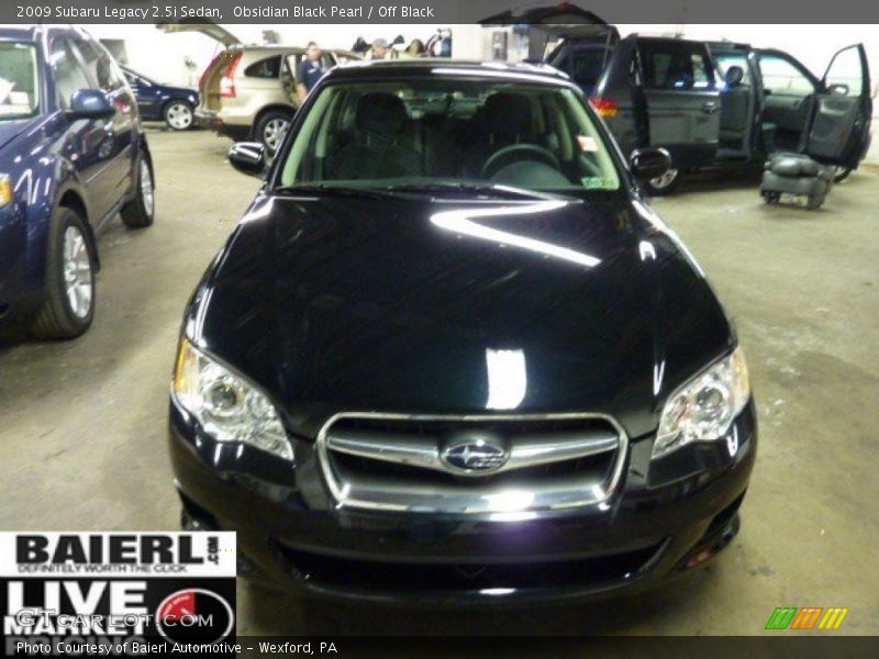 Obsidian Black Pearl / Off Black 2009 Subaru Legacy 2.5i Sedan