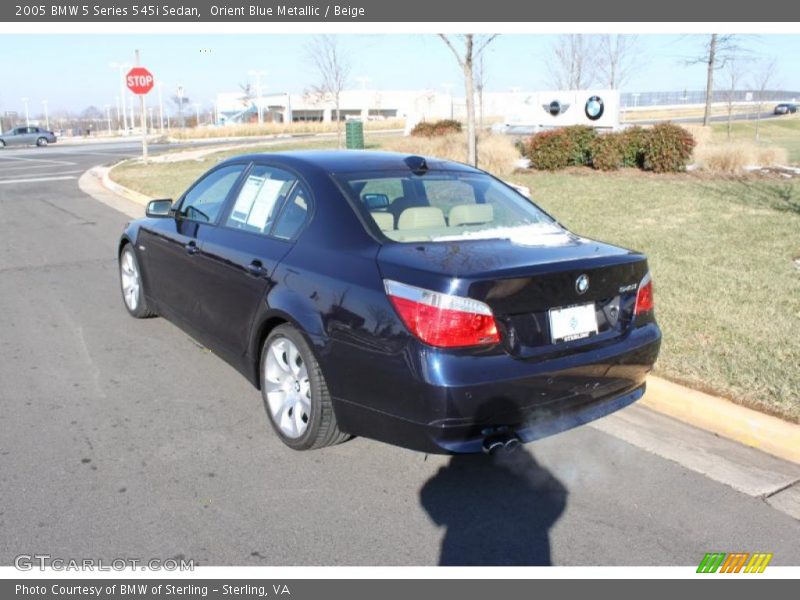 Orient Blue Metallic / Beige 2005 BMW 5 Series 545i Sedan
