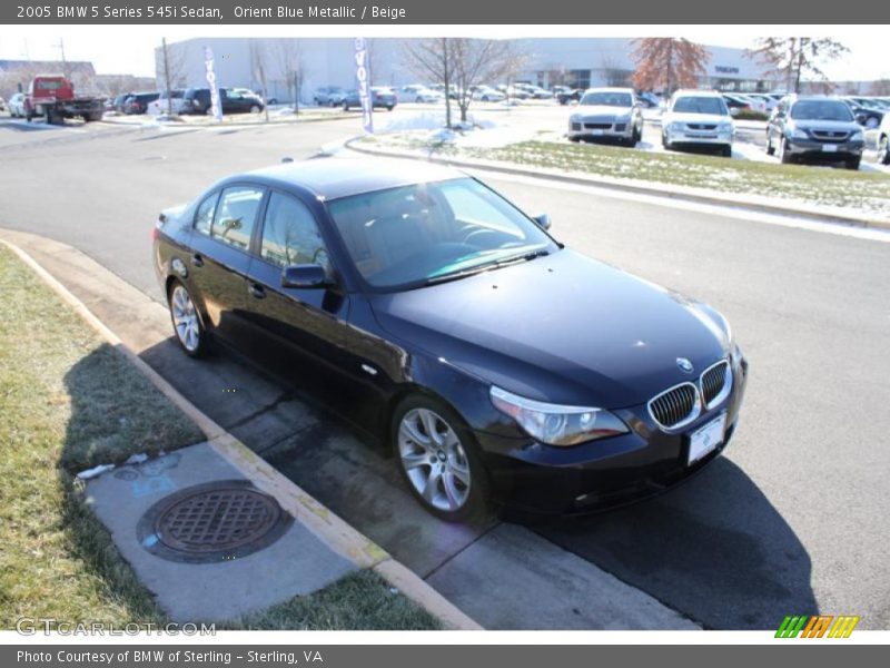 Orient Blue Metallic / Beige 2005 BMW 5 Series 545i Sedan