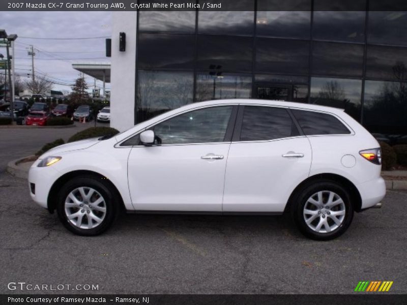 Crystal White Pearl Mica / Sand 2007 Mazda CX-7 Grand Touring AWD