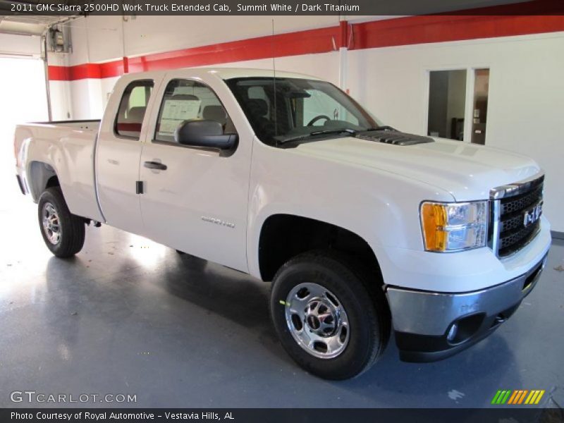Summit White / Dark Titanium 2011 GMC Sierra 2500HD Work Truck Extended Cab