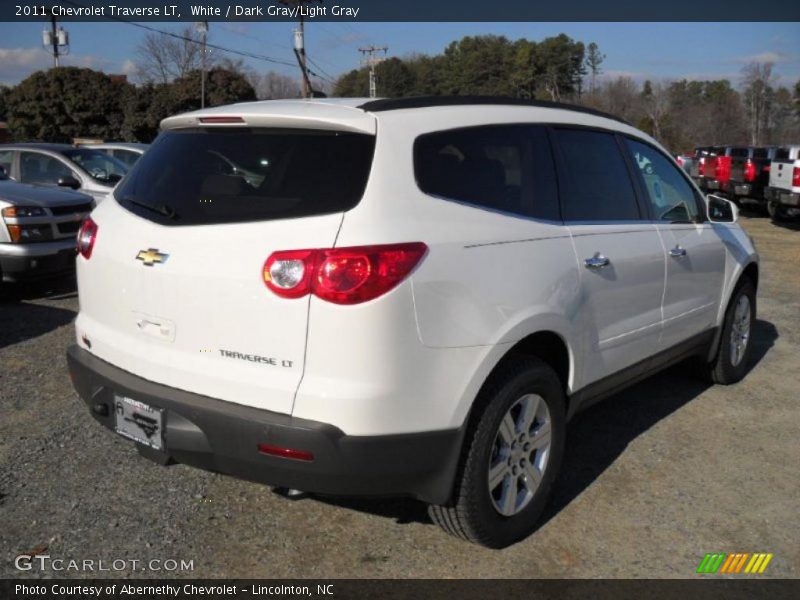 White / Dark Gray/Light Gray 2011 Chevrolet Traverse LT