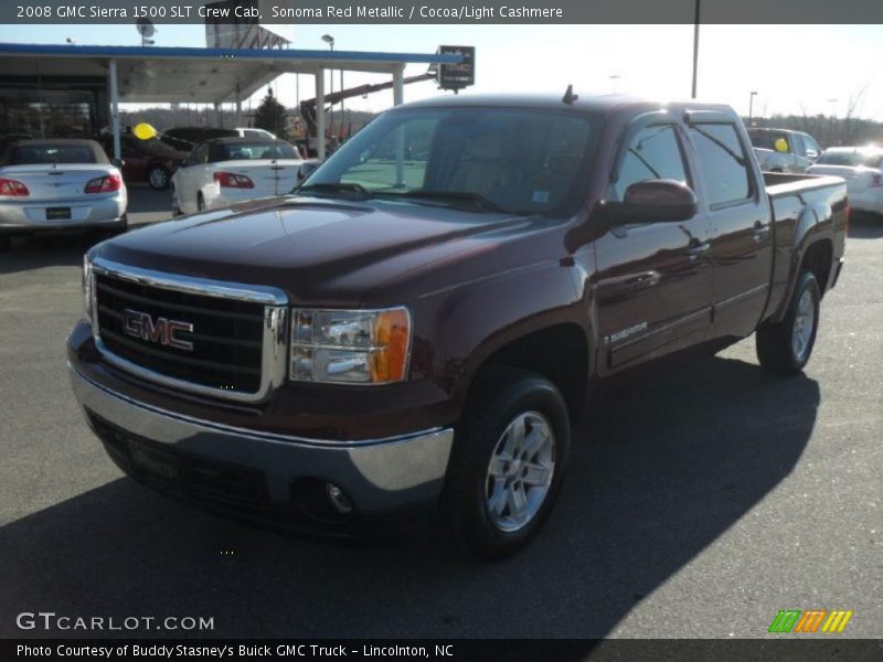 Sonoma Red Metallic / Cocoa/Light Cashmere 2008 GMC Sierra 1500 SLT Crew Cab