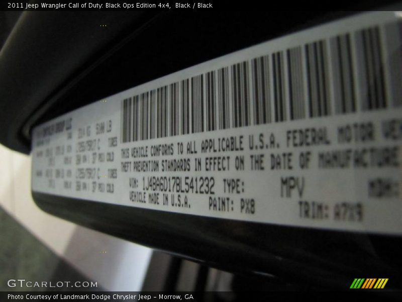Black / Black 2011 Jeep Wrangler Call of Duty: Black Ops Edition 4x4