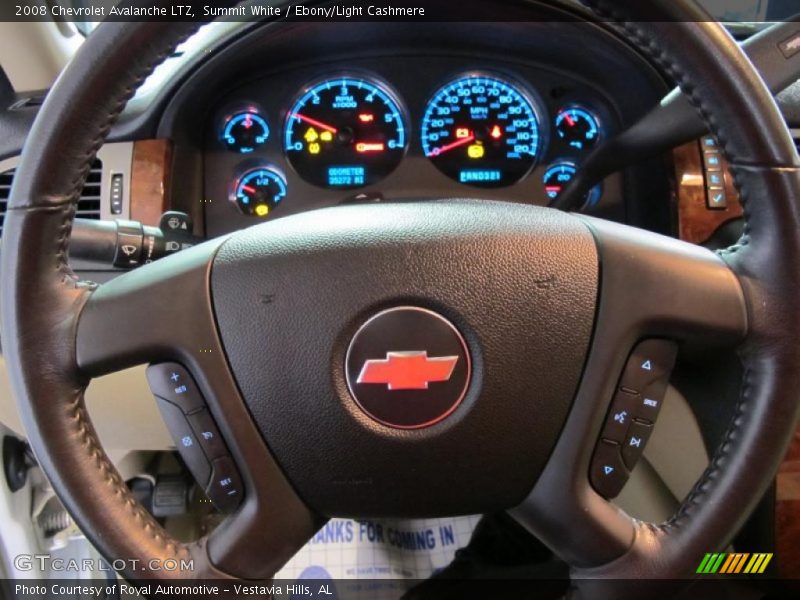 Summit White / Ebony/Light Cashmere 2008 Chevrolet Avalanche LTZ