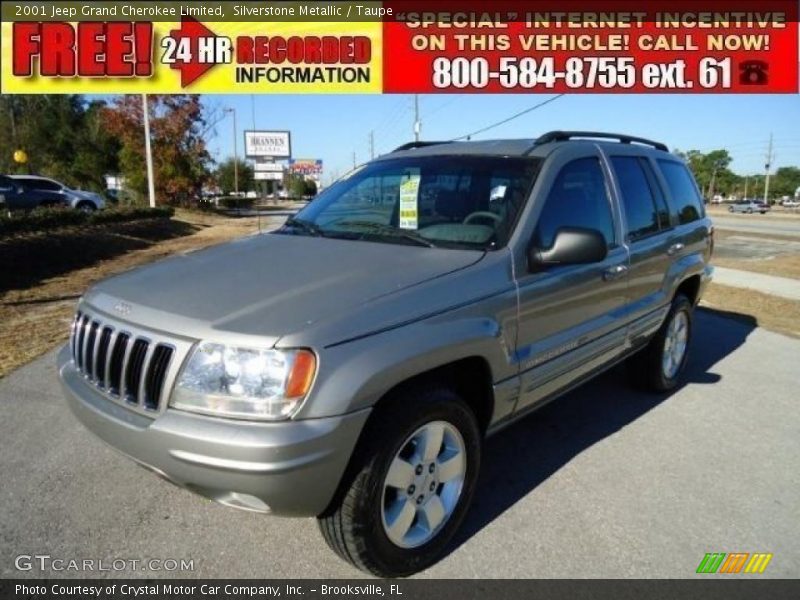 Silverstone Metallic / Taupe 2001 Jeep Grand Cherokee Limited