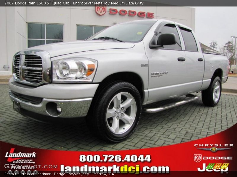 Bright Silver Metallic / Medium Slate Gray 2007 Dodge Ram 1500 ST Quad Cab