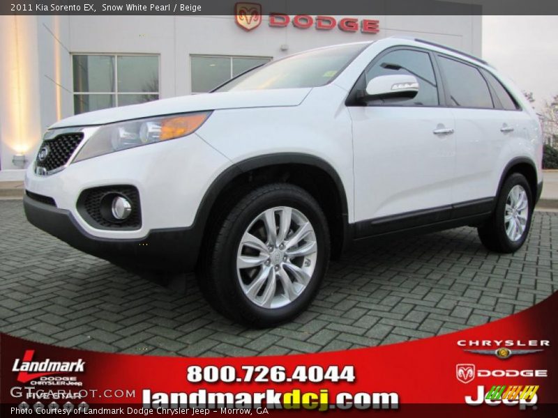 Snow White Pearl / Beige 2011 Kia Sorento EX